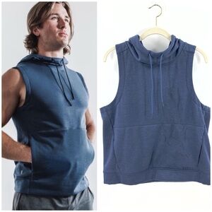 NOBULL Microplush Sleeveless Hoodie Mens Large Fleece Lined Pockets Gym Workout